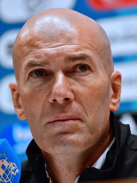 Zinedine Zidane em entrevista coletiva do Real Madrid - Giuseppe CACACE / AFP