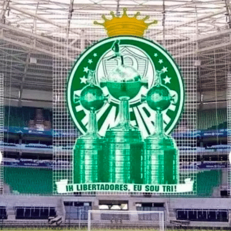 Mosaico da torcida do Palmeiras contra o Flamengo - Reprodução