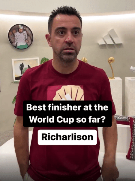 Xavi diz que Richarlison é o melhor atacante da Copa do Mundo do Qatar até o momento - Reprodução/Fifa