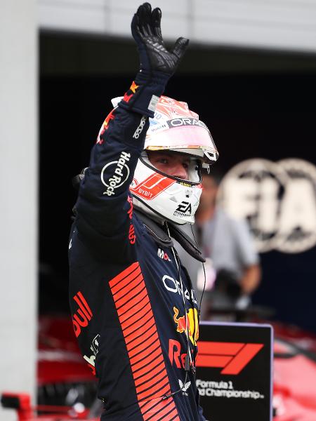 Max Verstappen comemora a pole position para o GP da Áustria - Peter Fox/Getty Images