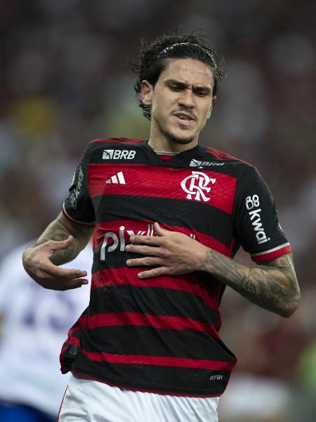 Pedro, atacante do Flamengo, durante o jogo contra o Fortaleza, pelo Brasileirão - Jorge Rodrigues/AGIF