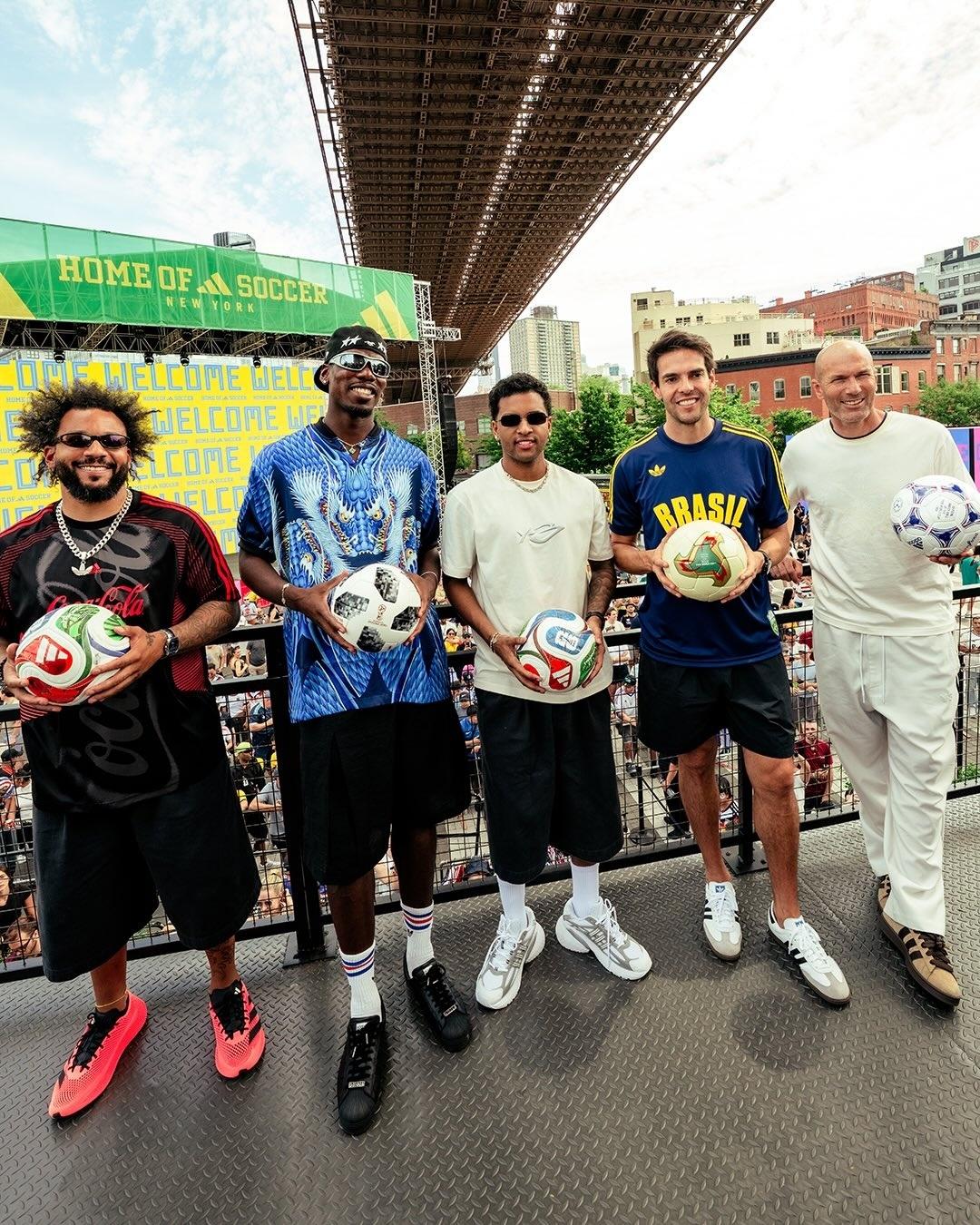 Kaká, Marcelo, Pogba e Rodrygo tietam Zidane em evento da Adidas para a Copa do Mundo 2026 - undefined
