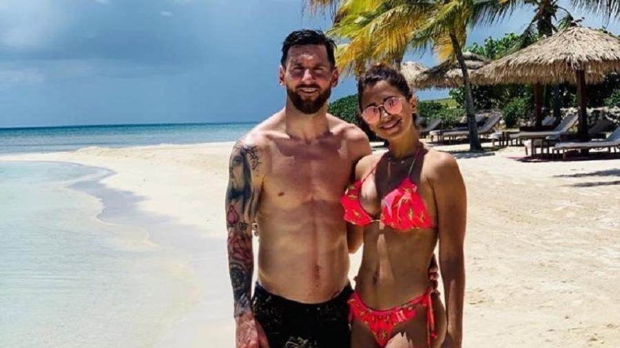 Messi passa férias no Caribe com a mulher - Reprodução Instagram