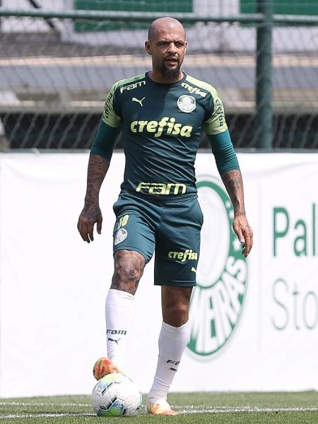 Felipe Melo, durante treino no Palmeiras - Cesar Greco
