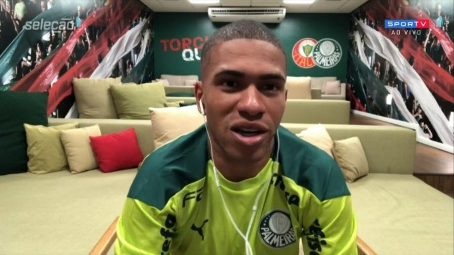 Lucas Esteves diz que "ficha não caiu" após gol da vitória do Palmeiras sobre o Santos - Reprodução/SporTV