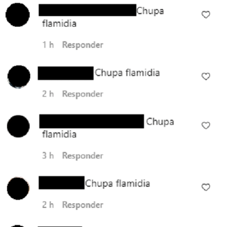 Caixa de comentários no Instagram em que só aparece "Chupa flamidia" - Reprodução