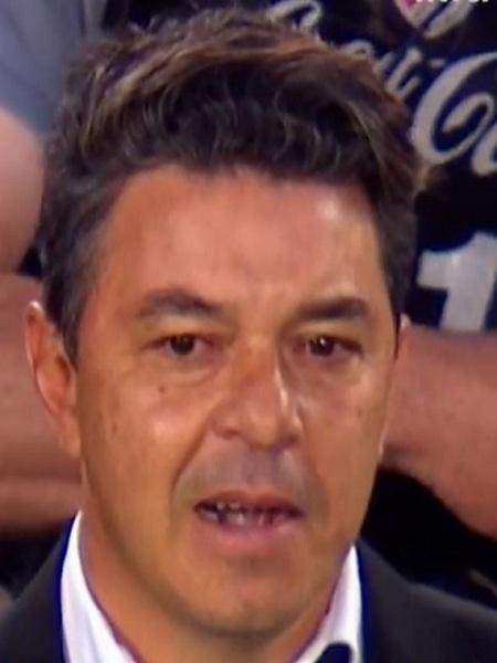Marcelo Gallardo chora ao fim de River 2x1 Boca anteontem - Reprodução TV