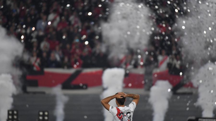 Leonardo Ponzio em sua despedida do River Plate no Monumental de Núñez - Twitter CARP