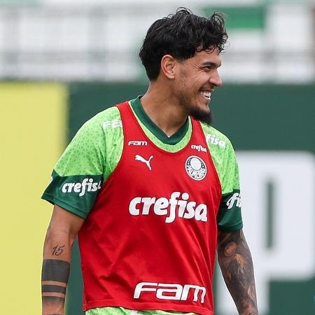 Gustavo Gómez durante treino do Palmeiras antes da final contra o Santos