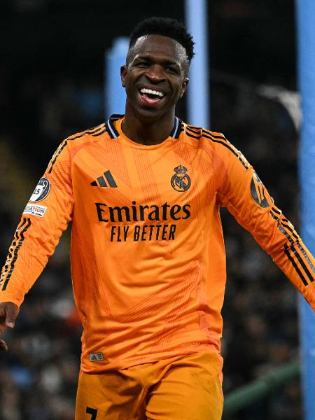 Vini Jr. durante Manchester City x Real Madrid pela Champions League Vini Jr. durante Manchester City x Real Madrid pela Champions League