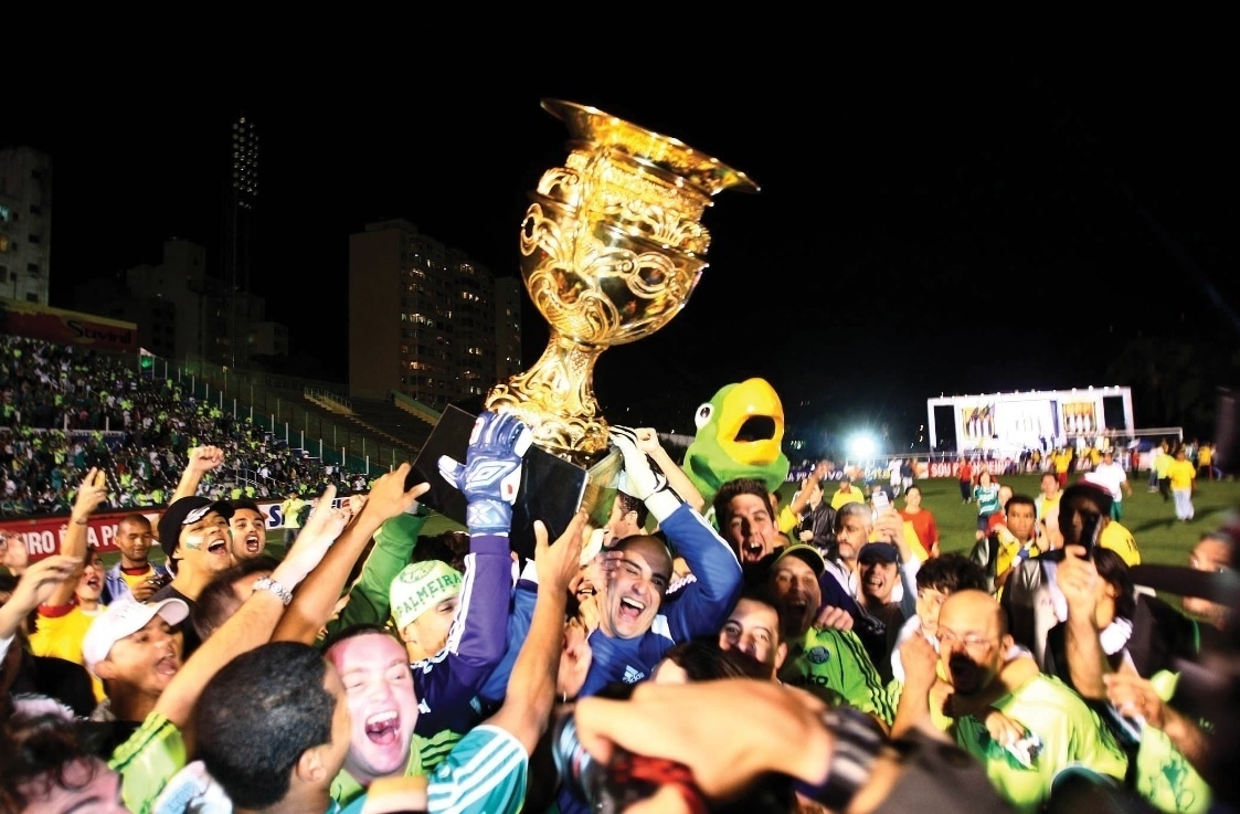 Marcos comemora o título estadual do Palmeiras em 2008, o último da sua carreira - Divulgação