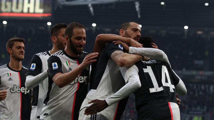 Jogadores da Juventus comemorando gol -  Isabella Bonotto/AFP