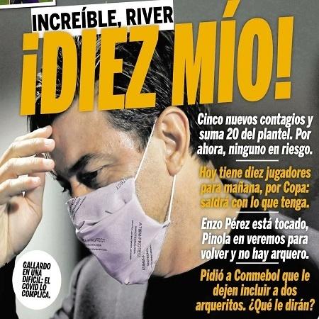 Capa do jornal argentino "Olé" destacando o drama do River na Libertadores - Reprodução