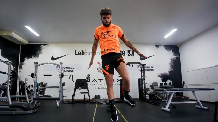 Yuri Alberto fez testes na academia no primeiro dia como reforço do Corinthians, hoje (30) - Rodrigo Coca/Agência Corinthians