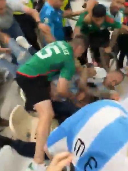 Confronto aconteceu durante o jogo, ocorrido dentro do estádio Lusail - Reprodução/Twitter