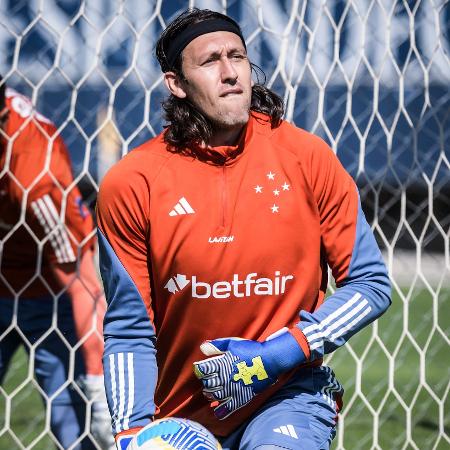 Cássio, durante treinamento do Cruzeiro