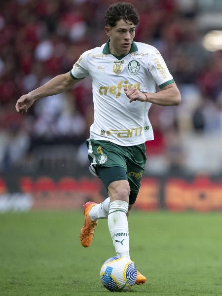 Agustín Giay, do Palmeiras, durante jogo contra o Flamengo pelo Brasileirão