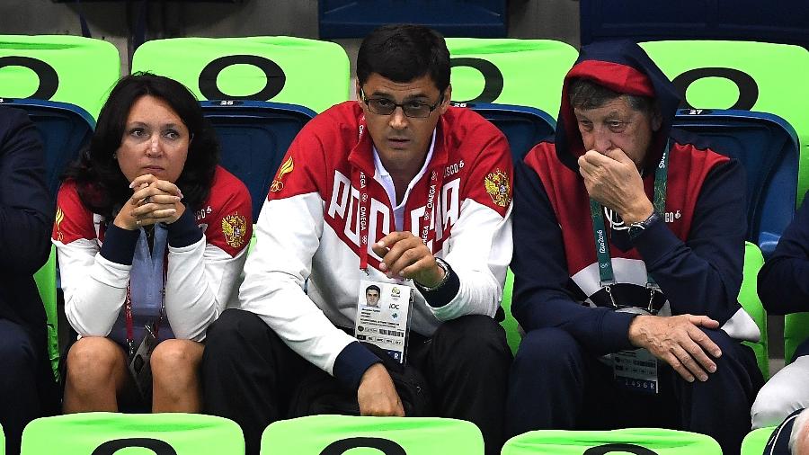 O ex-nadador russo Alexander Popov (ao centro) nos Jogos Olímpicos do Rio 2016 - Pascal Le Segretain/Getty Images