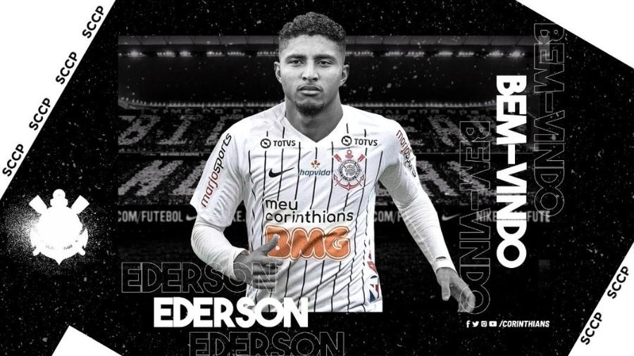 Corinthians anunciou volante Ederson como novo reforço na última sexta-feira (21) - Reprodução/Twitter