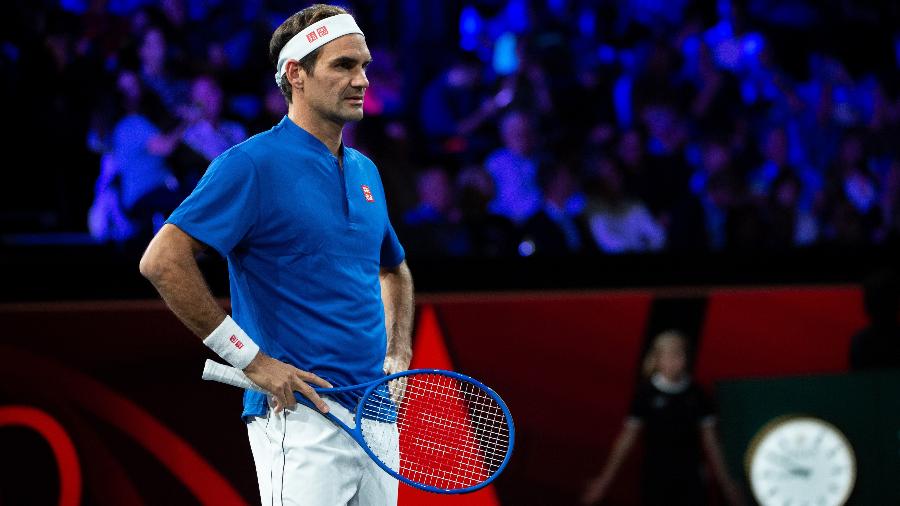 Roger Federer em ação durante o primeiro dia da Laver Cup 2019 - RvS.Media/Robert Hradil/Getty Images