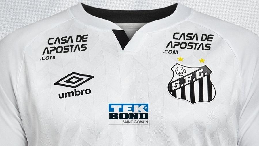 Uniforme do Santos passa a ter estampado na região do peito o logotipo da empresa Tekbond - Reprodução/Twitter