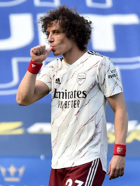 David Luiz comemora gol pelo Arsenal - Rui Vieira/Pool/AFP