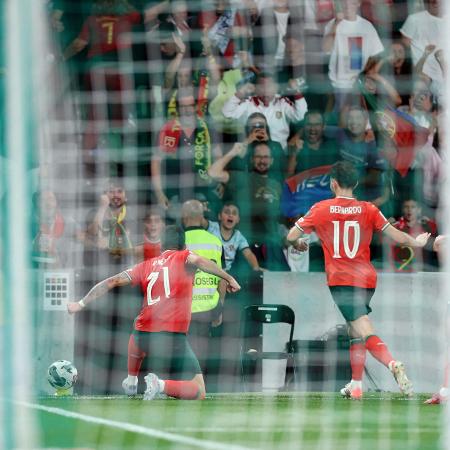Portugal comemora gol contra Irlanda nas Eliminatórias da Copa Portugal comemora gol contra Irlanda nas Eliminatórias da Copa