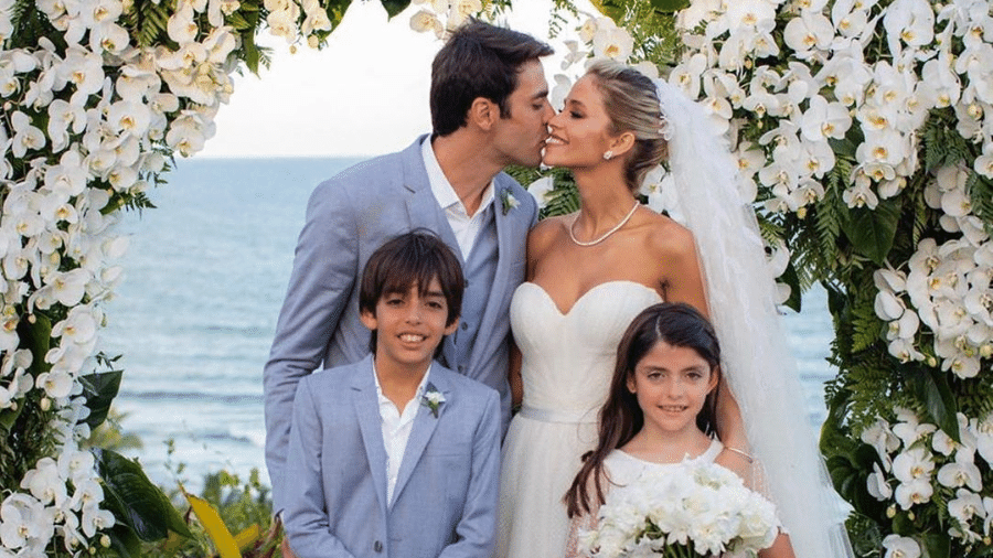 Kaká posta foto do casamento com Carol Dias ao lado dos filhos - Reprodução/Instagram