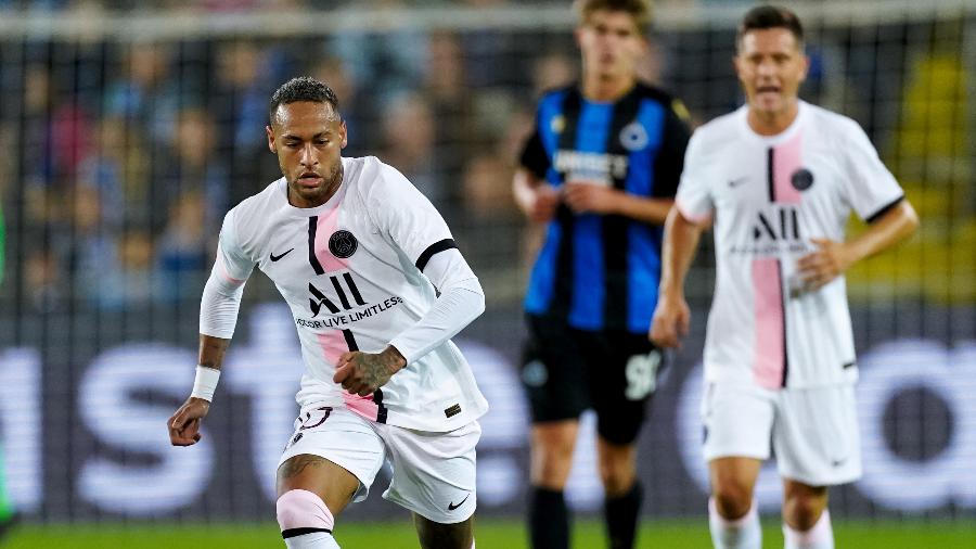 Neymar terminou o jogo contra o Brugge sem tentar uma finalização sequer pelo PSG - Joris Verwijst/BSR Agency/Getty Images