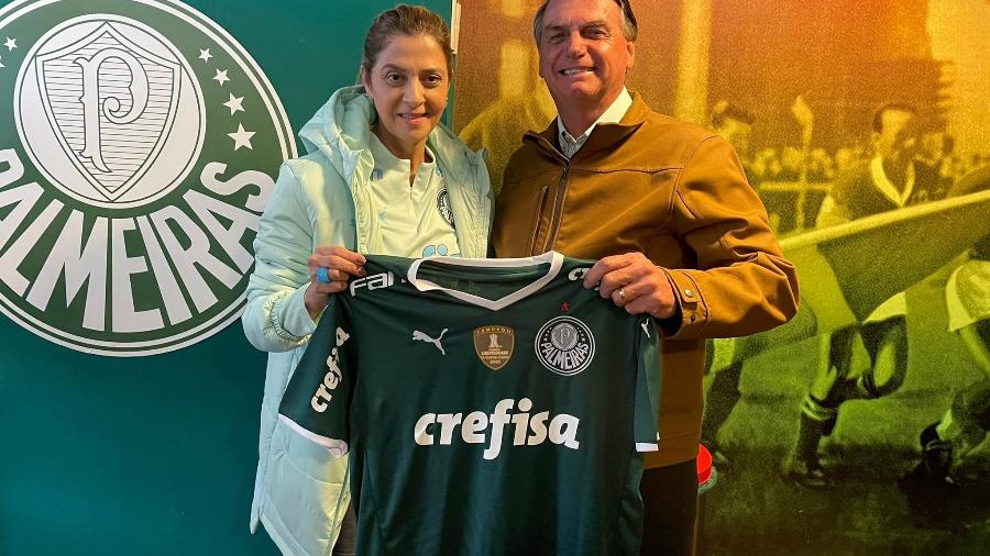 Leila Pereira recebe Bolsonaro no Allianz Parque  - Reprodução Twittter 