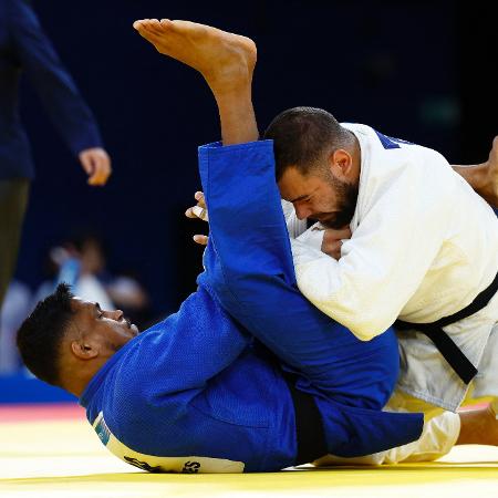 Leonardo Gonçalves nas quartas de final do judô por equipe nas Olimpíadas de Paris