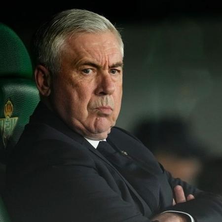Carlo Ancelotti, técnico do Real Madrid, em jogo contra o Betis pelo Campeonato Espanhol Carlo Ancelotti, técnico do Real Madrid, em jogo contra o Betis pelo Campeonato Espanhol