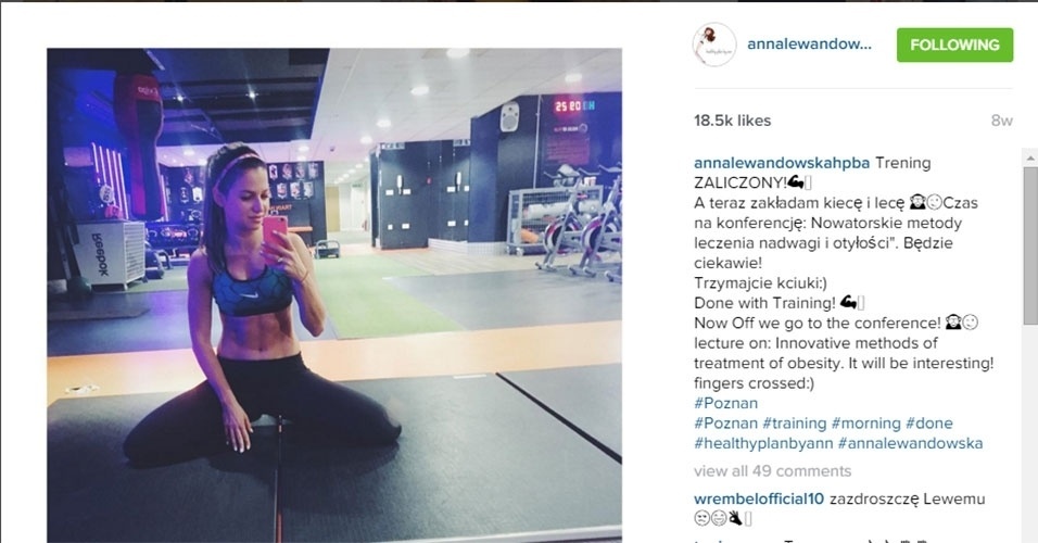 Anna Lewandowska é casada com Lewandowski - Reprodução/Instagram