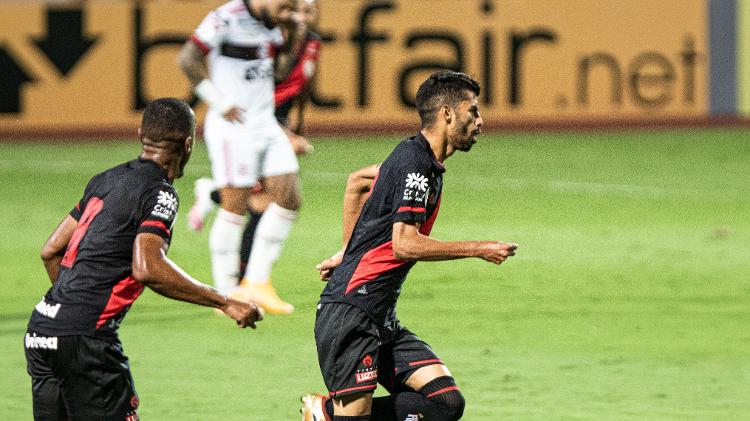 Jorginho, from Atlético-GO, celebrates his goal against Flamengo, for the Brasileirão 2020 - Heber Gomes / AGIF - Heber Gomes / AGIF