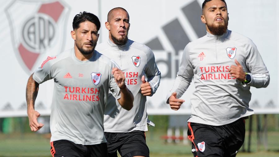 Casco, Maidana e Díaz treinam pelo River Plate - Divulgação River Plate