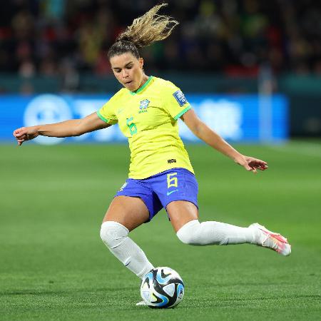 Tamires durante jogo entre Brasil e Panamá pela Copa do Mundo feminina