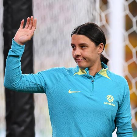 Sam Kerr, da Austrália, em jogo contra a Nigéria pela Copa do Mundo feminina