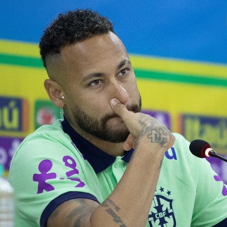 Neymar durante entrevista coletiva da seleção brasileira no Pará