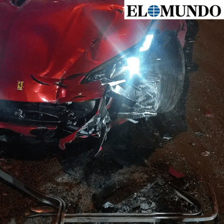 Esposa de jogador brasileiro colide com Ferrari - Reprodução/El Mundo