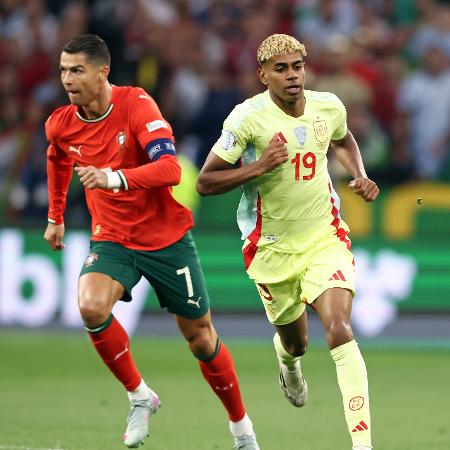 Cristiano Ronaldo e Lamine Yamal se enfrentaram na final da Liga das Nações da UEFA em 2025