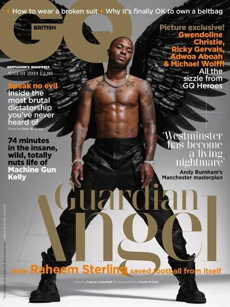 Raheem Sterling é capa da edição britânica de agosto da revista masculina GQ - Divulgação/GQ/HUNTER & GATTI