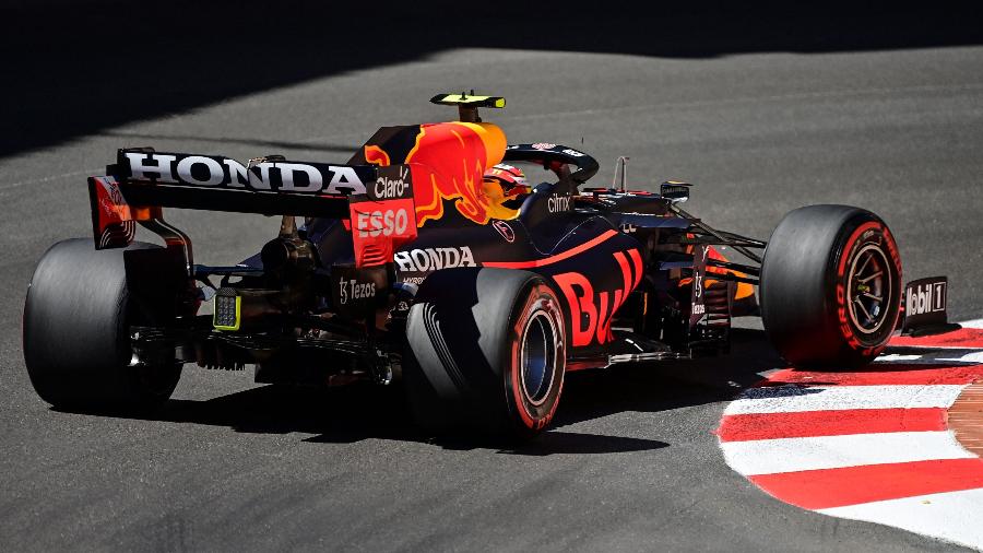 Pérez com a Red Bull no segundo treino livre para o GP de Mônaco, quinta etapa do Mundial de F-1 - Andrej Isakovic/AFP
