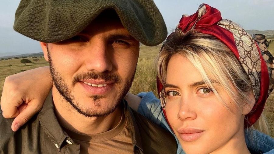 Mauro Icardi, atacante do PSG, e sua esposa Wanda Nara - Reprodução/Instagram