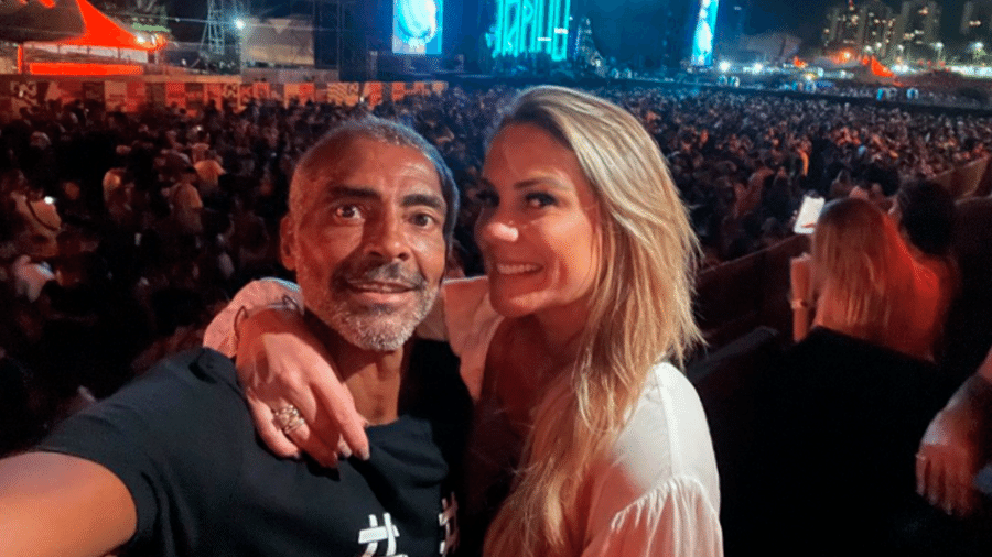 Romário e sua nova namorada, Marcelle Ceolin, curtem festival de rap no Rio de Janeiro - Reprodução/Instagram