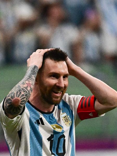 Lionel Messi durante amistoso pela seleção argentina