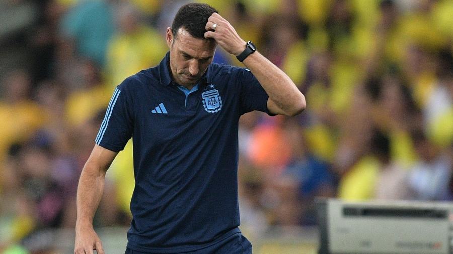 Lionel Scaloni, técnico da seleção argentina, em partida contra o Brasil no Maracanã Lionel Scaloni, técnico da seleção argentina, em partida contra o Brasil no Maracanã