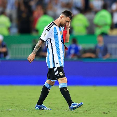 Lionel Messi durante partida da seleção argentina