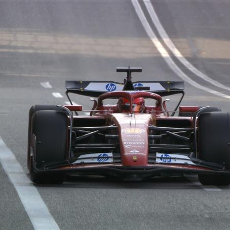 Charles Leclerc, da Ferrari, durante a classificação para o GP do Azerbaijão