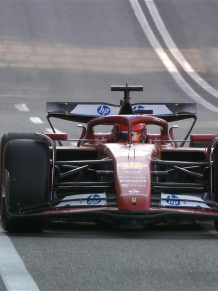 Charles Leclerc, da Ferrari, durante a classificação para o GP do Azerbaijão