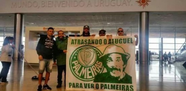 Torcedores palmeirenses no Uruguai para jogo da Libertadores - Twitter/Reprodução